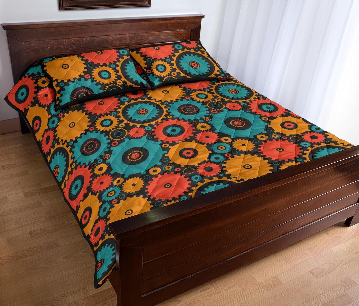 Mechanic Colorful Pattern Print Bed Set Quilt-grizzshop