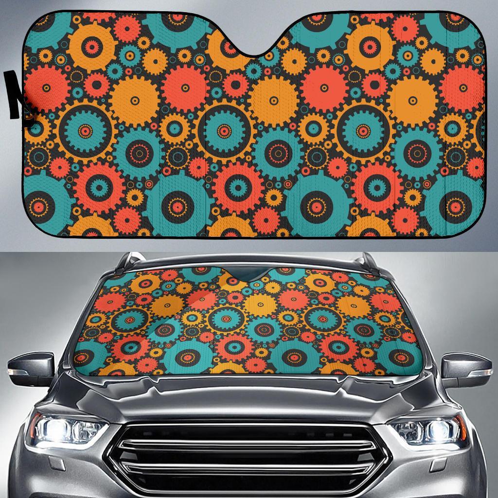 Mechanic Colorful Pattern Print Car Sun Shade-grizzshop