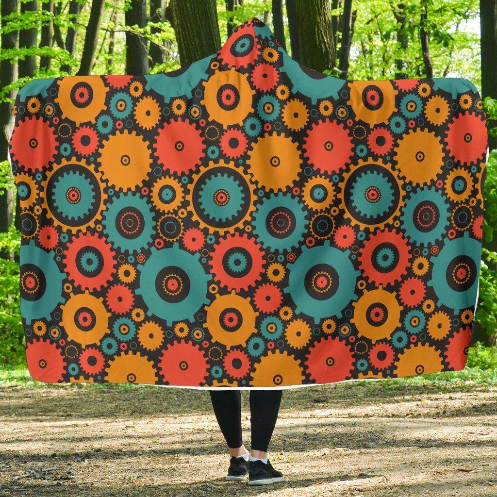 Mechanic Colorful Pattern Print Hooded Blanket-grizzshop