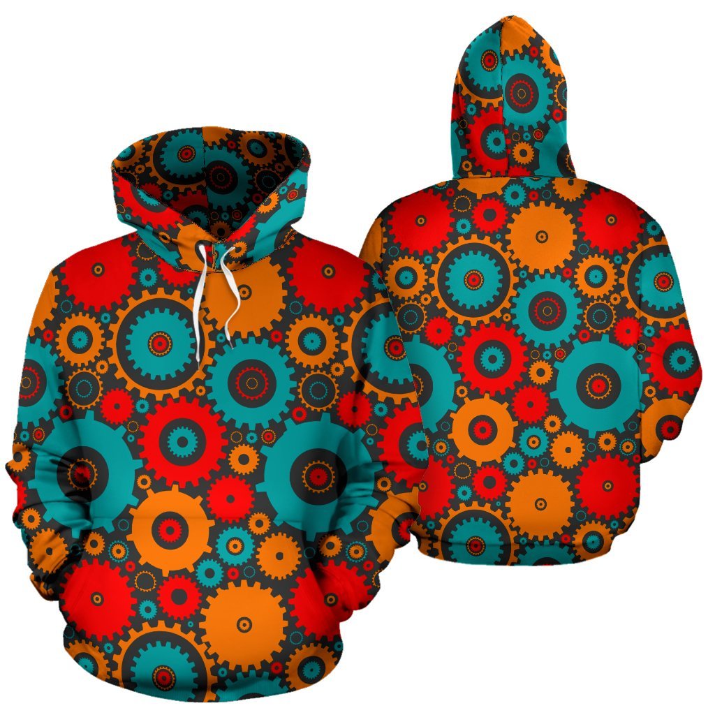 Mechanic Colorful Pattern Print Men Women Pullover Hoodie-grizzshop