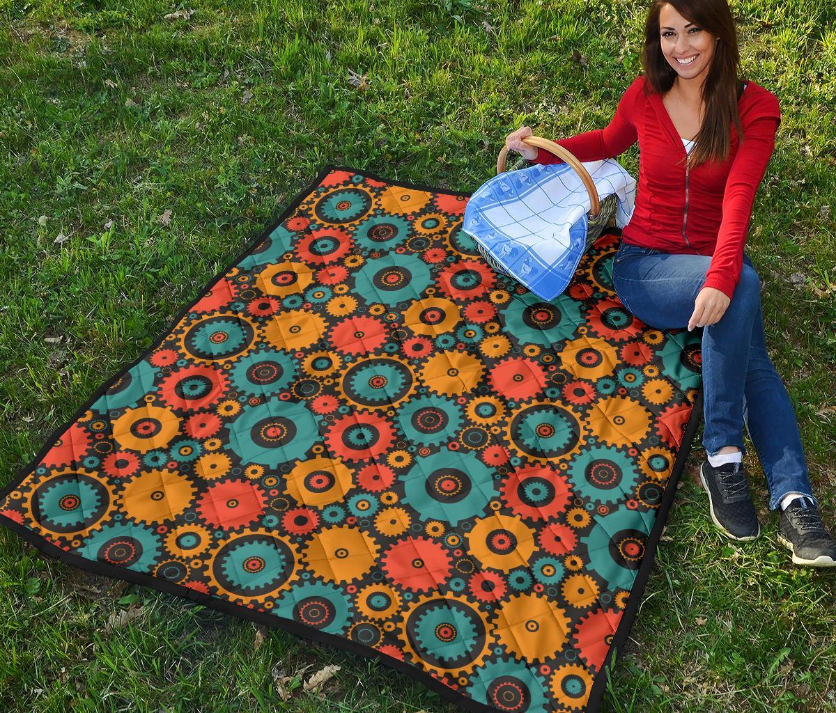 Mechanic Colorful Pattern Print Quilt-grizzshop