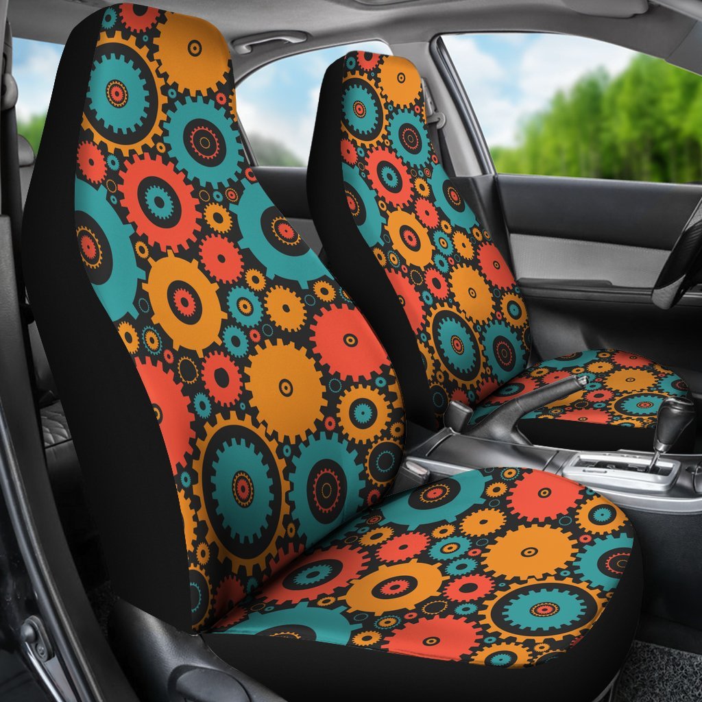 Mechanic Colorful Pattern Print Universal Fit Car Seat Covers-grizzshop