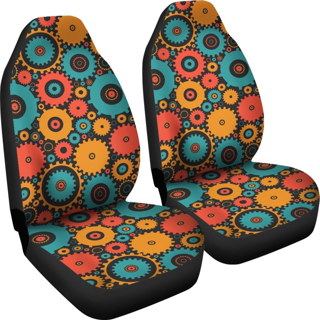 Mechanic Colorful Pattern Print Universal Fit Car Seat Covers-grizzshop