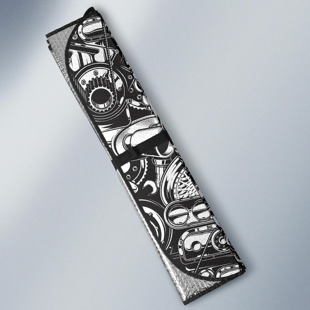 Mechanic Pattern Print Car Sun Shade-grizzshop