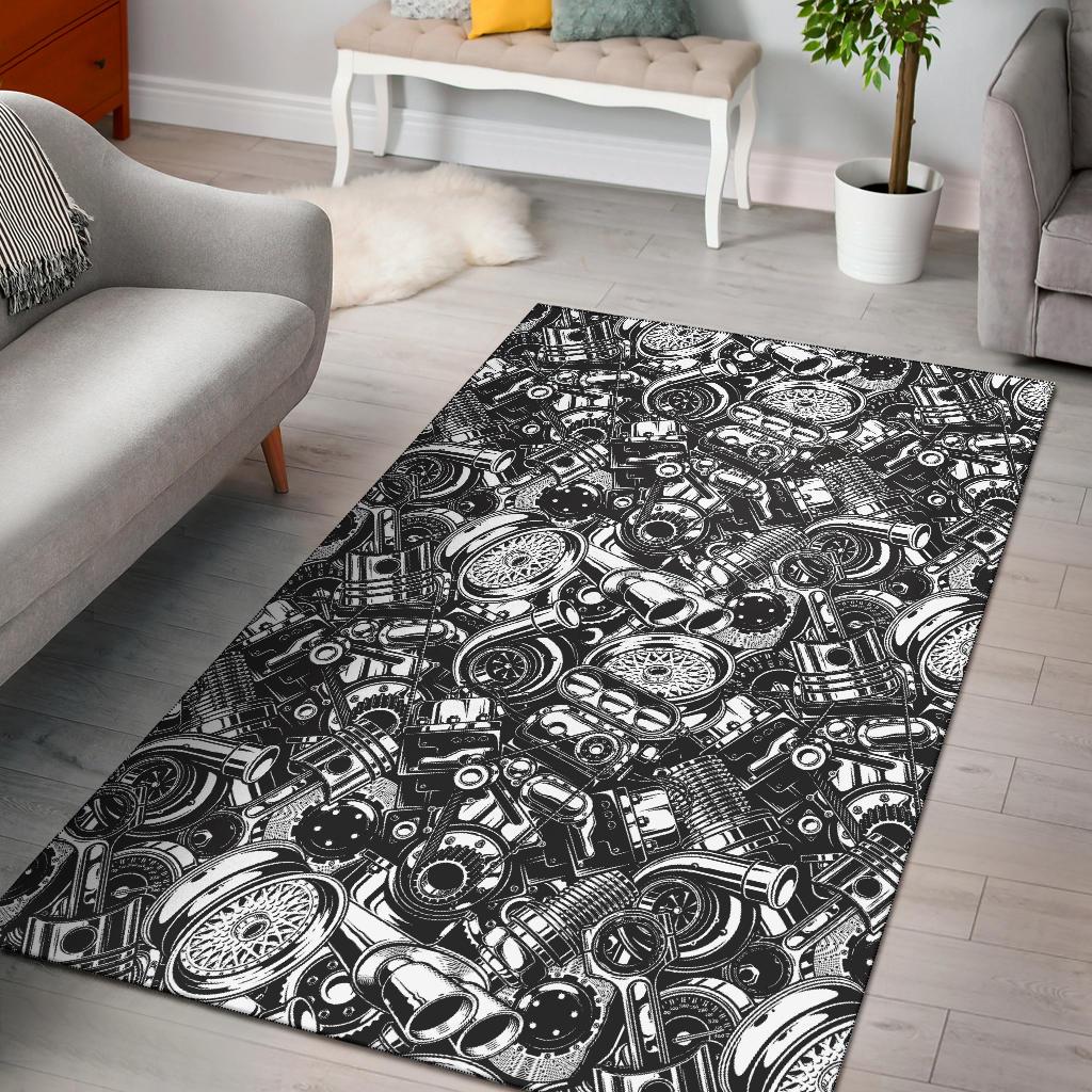 Mechanic Pattern Print Floor Mat-grizzshop