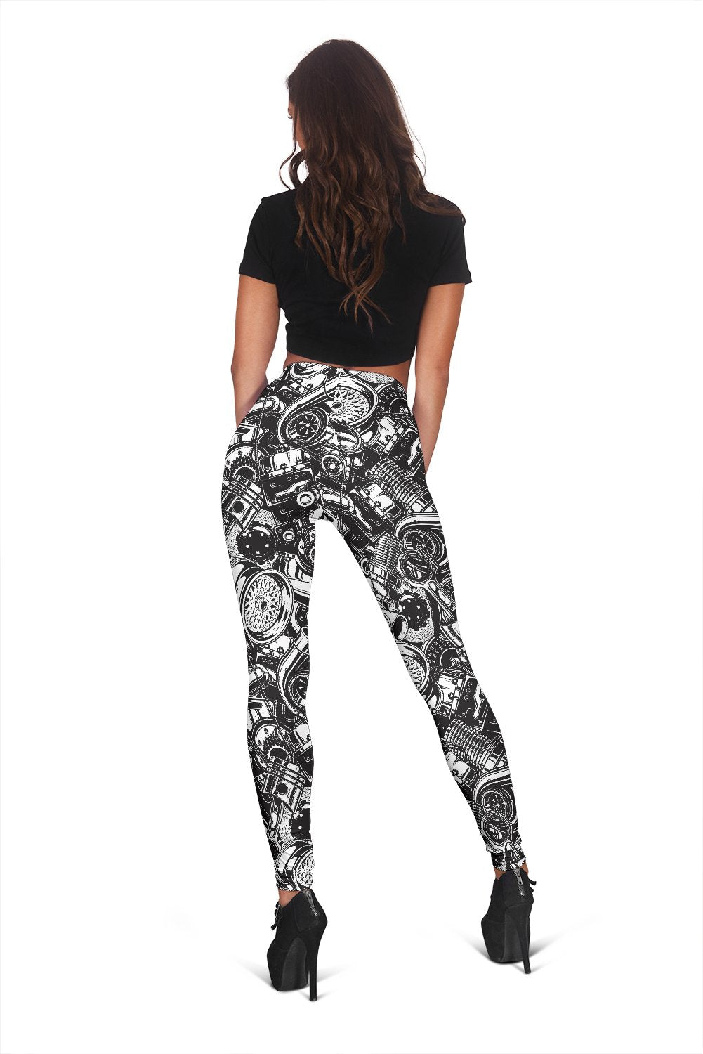 Mechanic Pattern Print Women Leggings-grizzshop