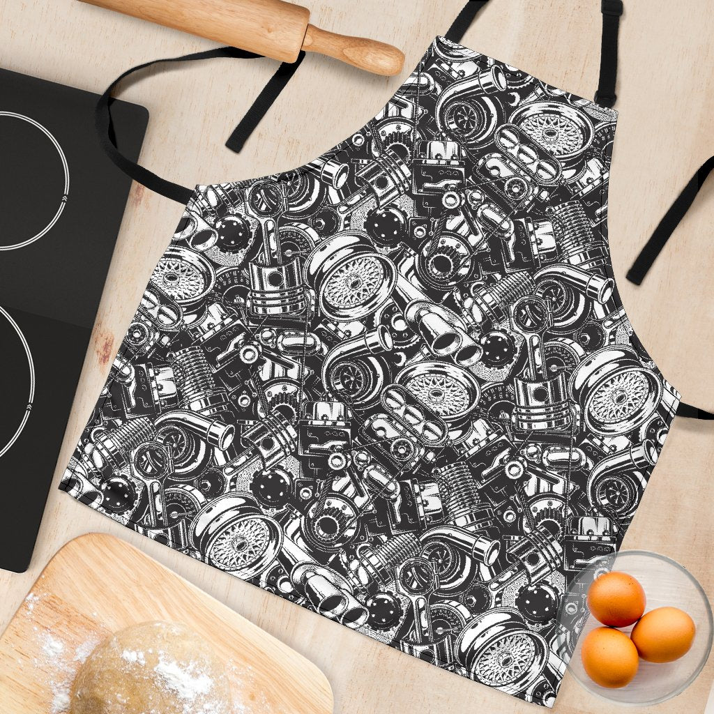 Mechanic Pattern Print Women's Apron-grizzshop