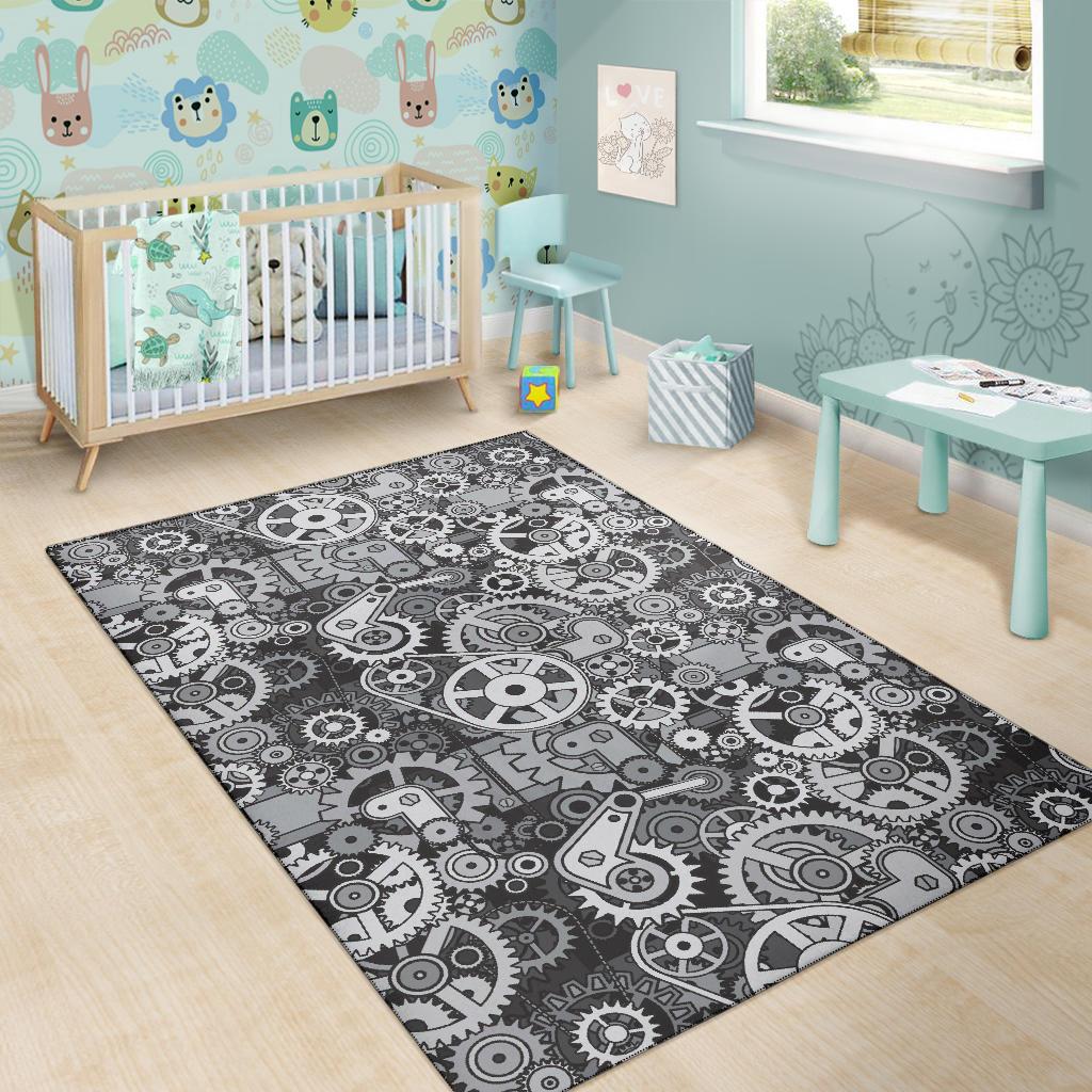 Mechanic Print Pattern Floor Mat-grizzshop