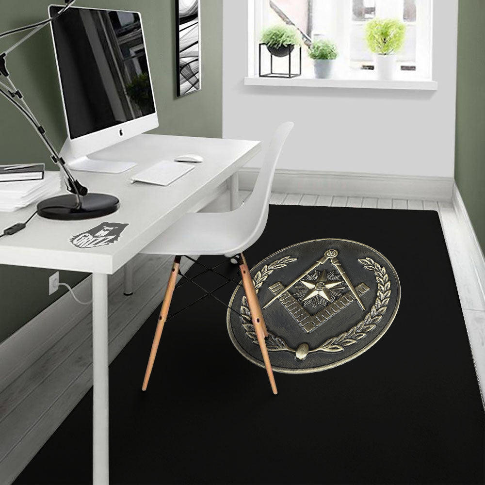 Medal Freemasonry Print Floor Mat-grizzshop