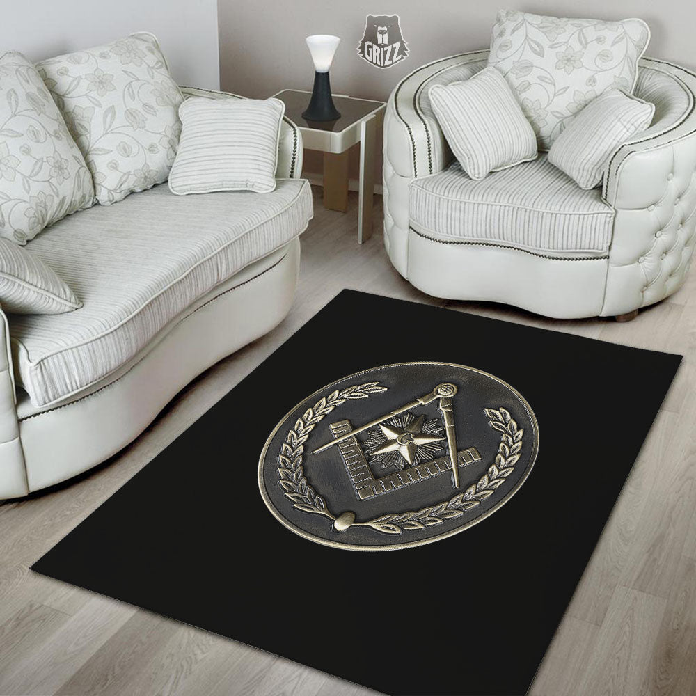 Medal Freemasonry Print Floor Mat-grizzshop