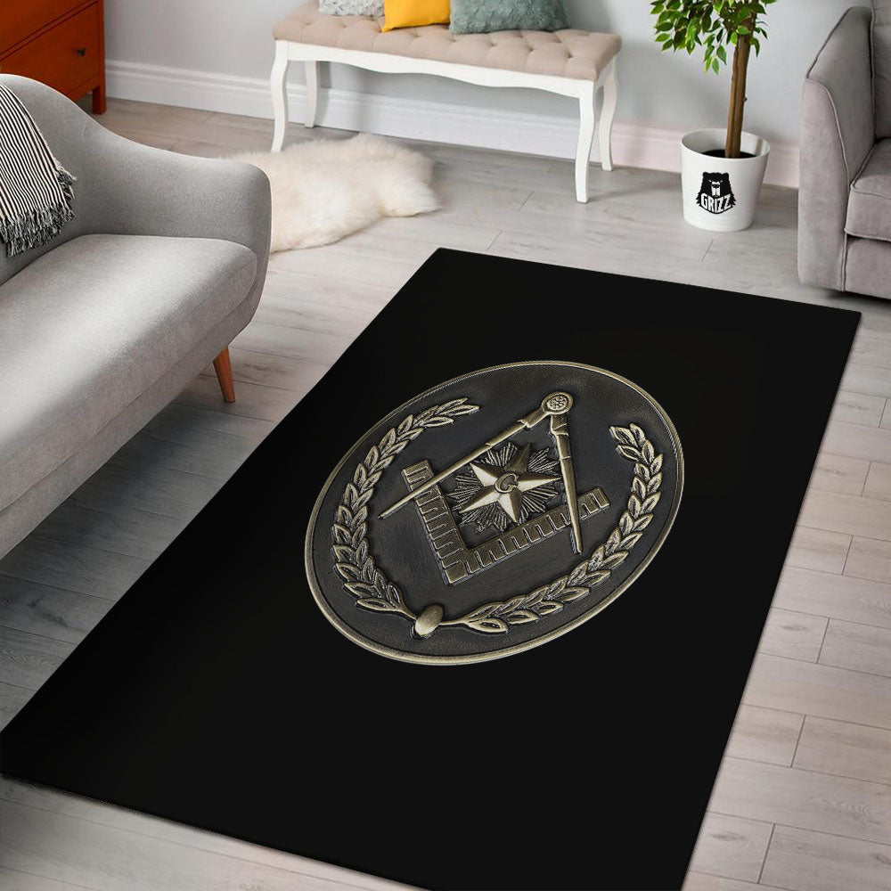 Medal Freemasonry Print Floor Mat-grizzshop