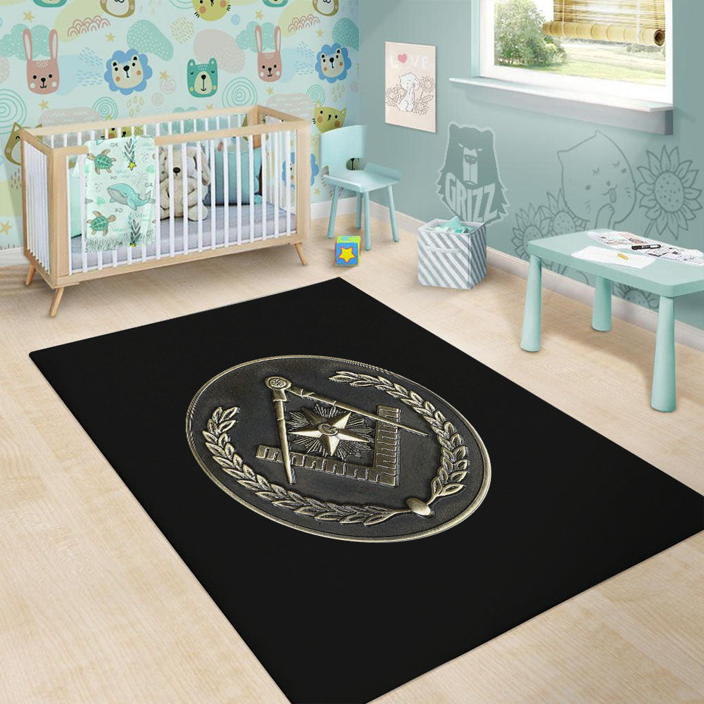 Medal Freemasonry Print Floor Mat-grizzshop