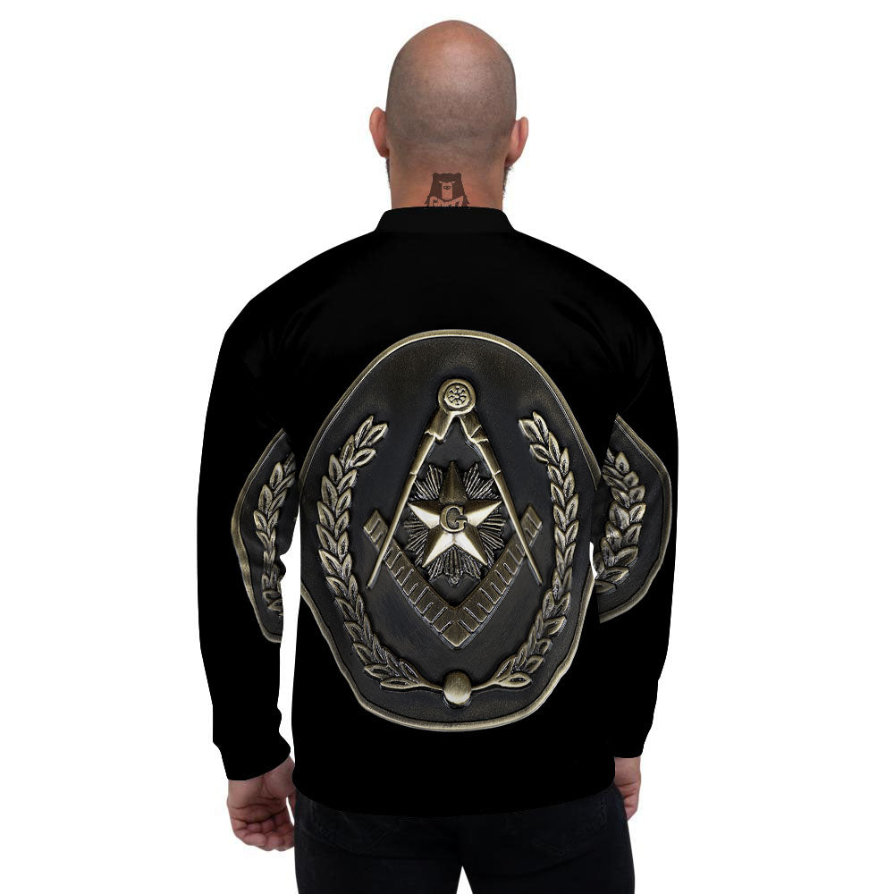 Medal Freemasonry Print Men's Bomber Jacket-grizzshop