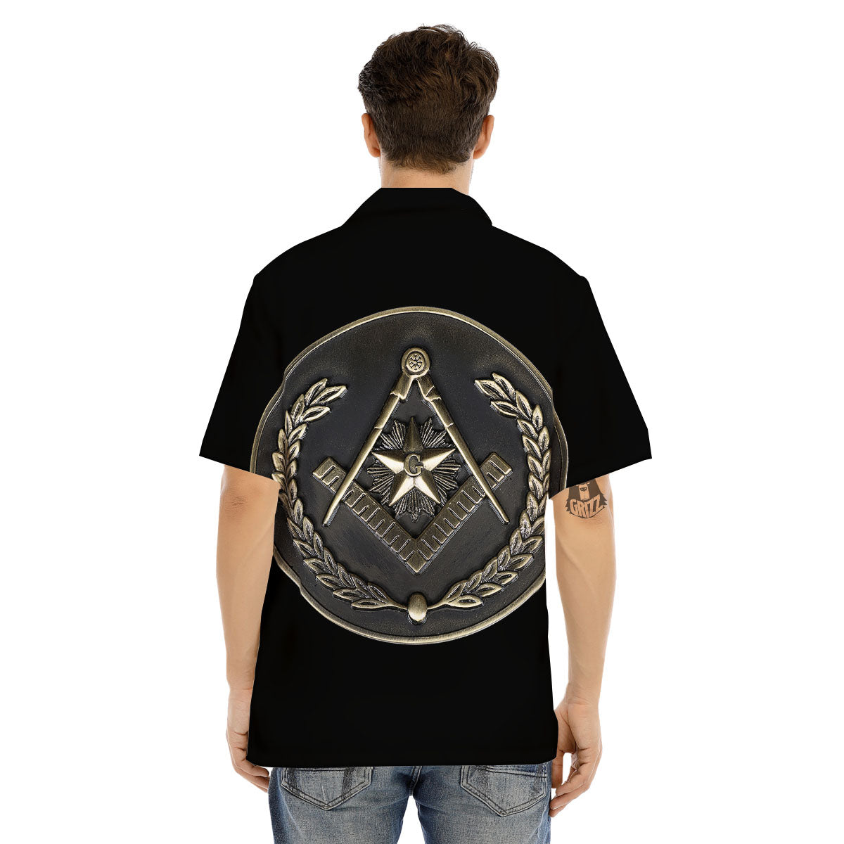 Medal Freemasonry Print Men's Hawaiian Shirt-grizzshop