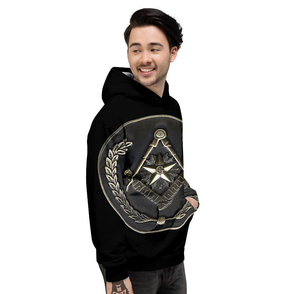 Medal Freemasonry Print Men's Hoodie-grizzshop