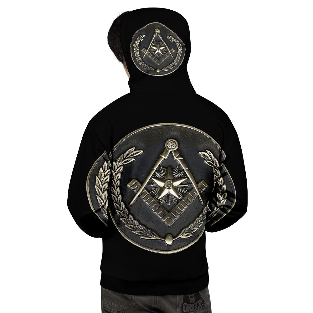 Medal Freemasonry Print Men's Hoodie-grizzshop
