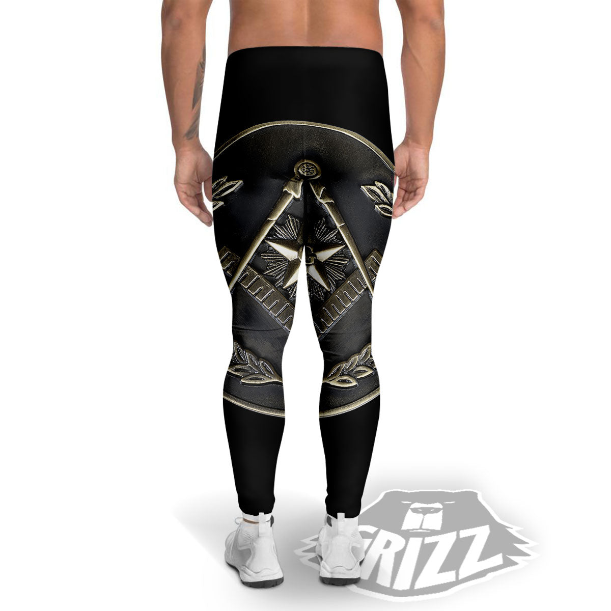 Medal Freemasonry Print Men's Leggings-grizzshop
