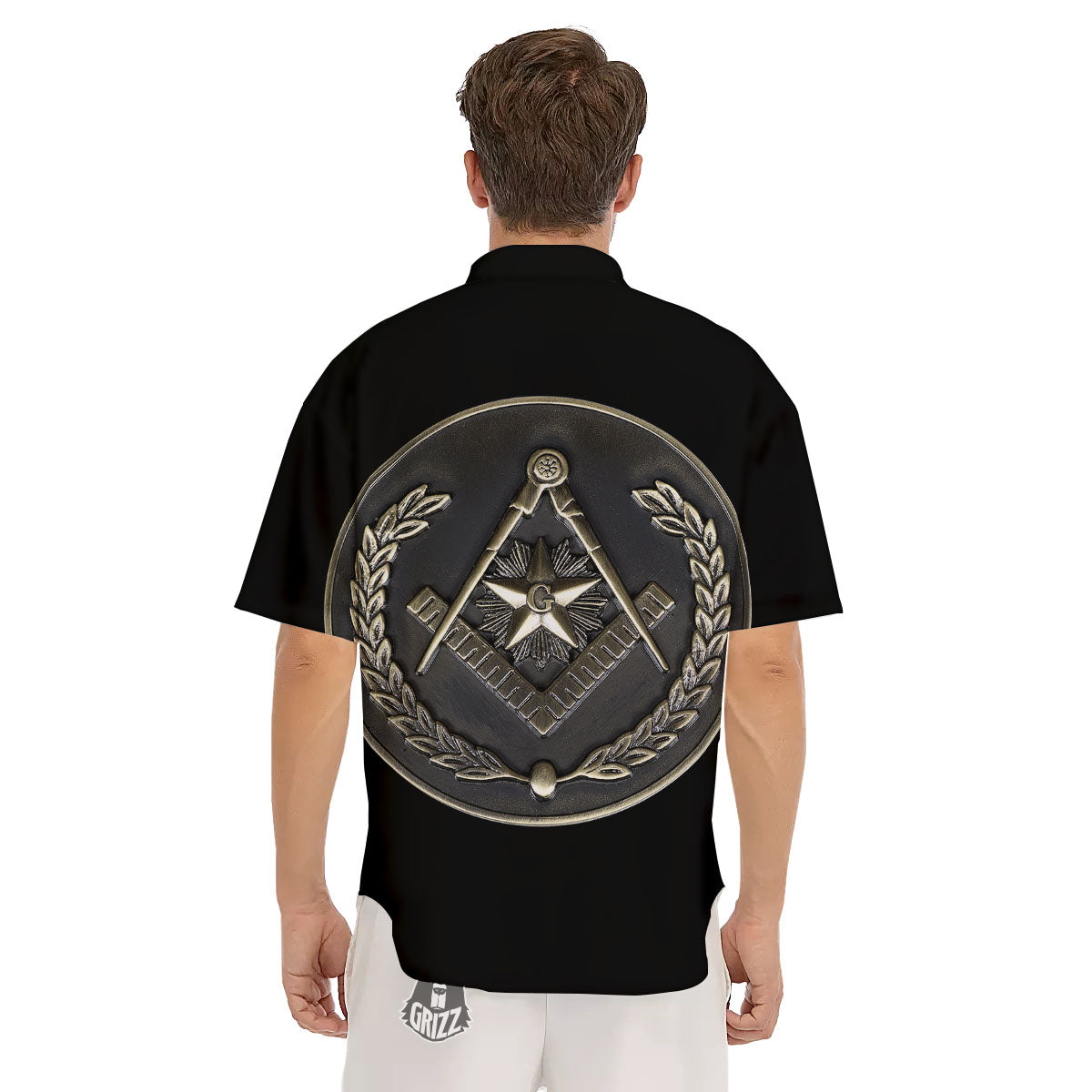 Medal Freemasonry Print Men's Short Sleeve Shirts-grizzshop