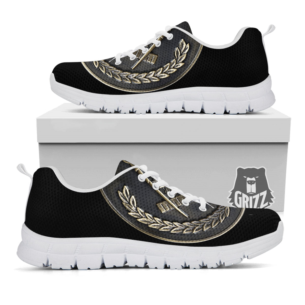 Medal Freemasonry Print White Sneaker-grizzshop