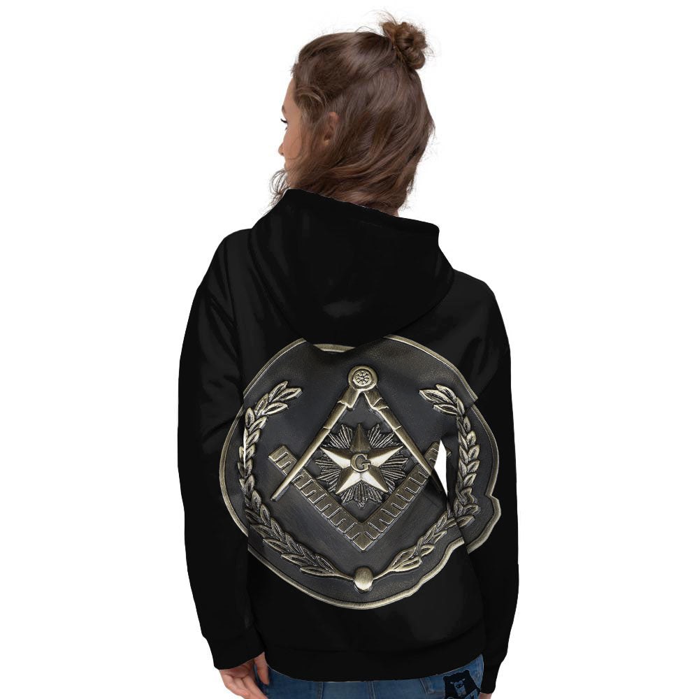 Medal Freemasonry Print Women's Hoodie-grizzshop