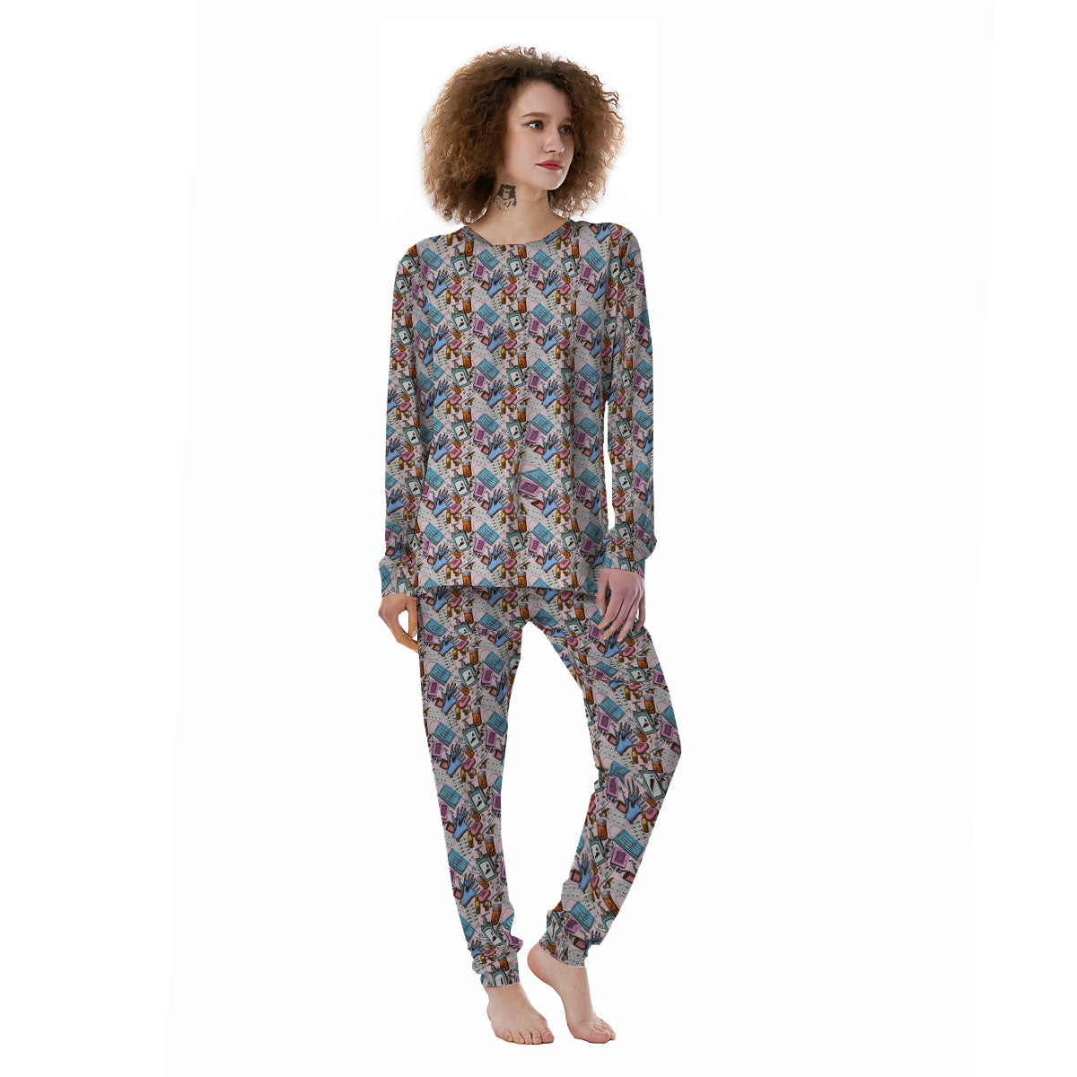Medical Colorful Print Pattern Women's Pajamas-grizzshop
