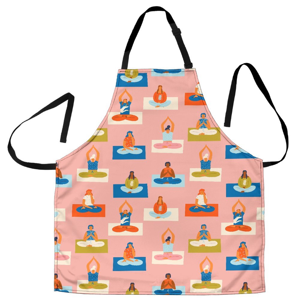 Meditation Yoga Pattern Print Women's Apron-grizzshop