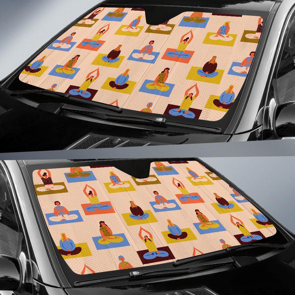 Meditation Yoga Print Pattern Car Sun Shade-grizzshop