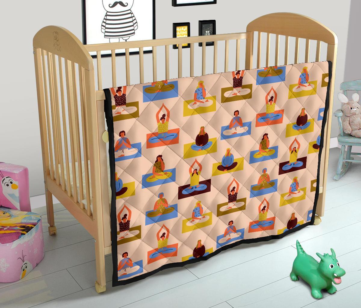 Meditation Yoga Print Pattern Quilt-grizzshop