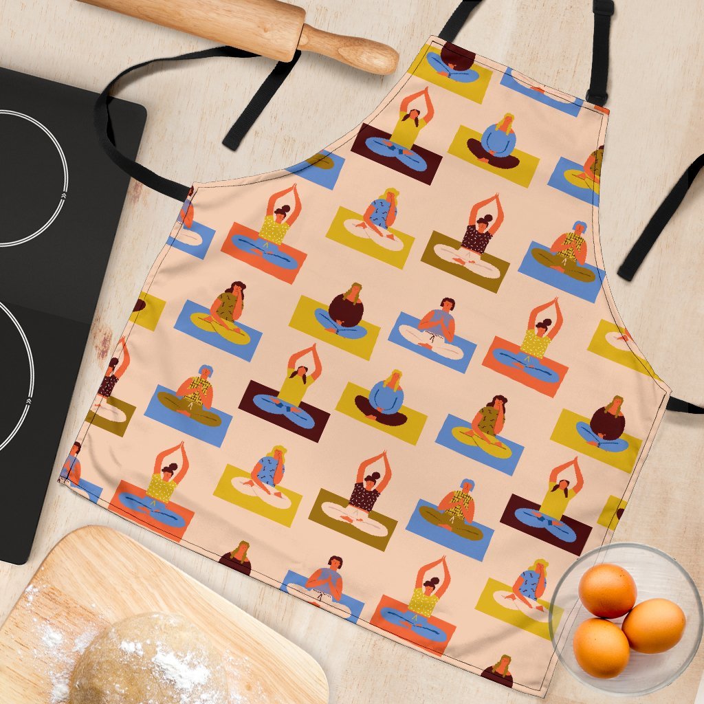 Meditation Yoga Print Pattern Women's Apron-grizzshop