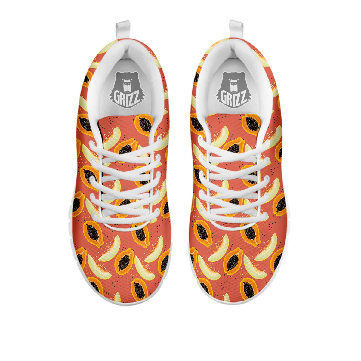 Melon And Papaya Print Pattern White Sneaker-grizzshop