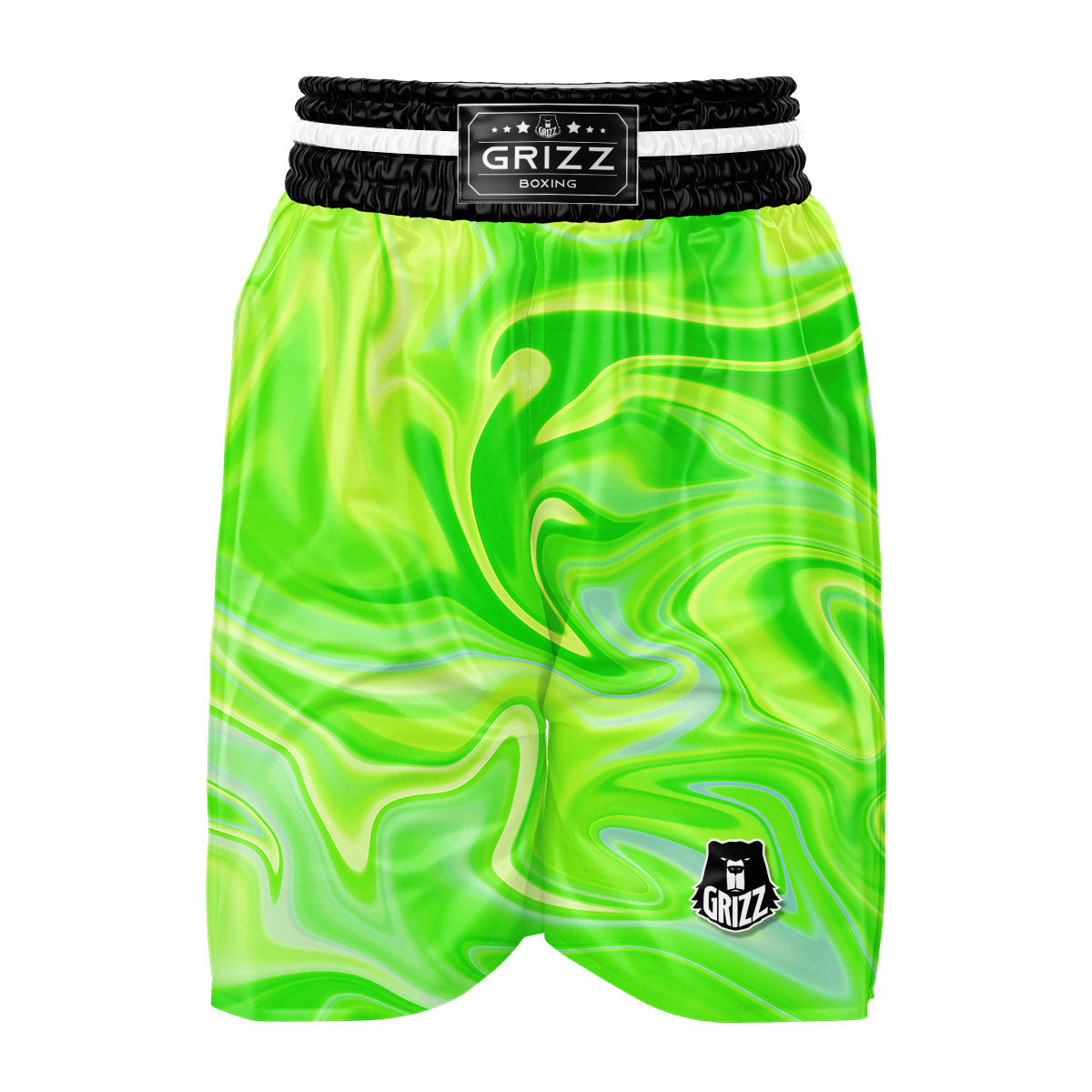 Melt Acid Green Print Boxing Shorts-grizzshop
