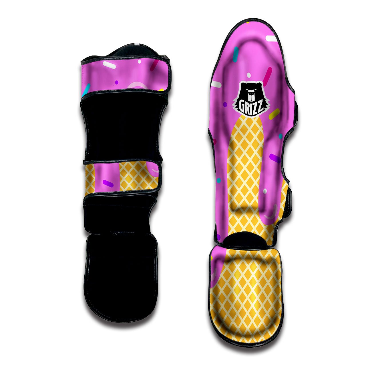 Melted Ice Cream Pink Print Muay Thai Shin Guards-grizzshop