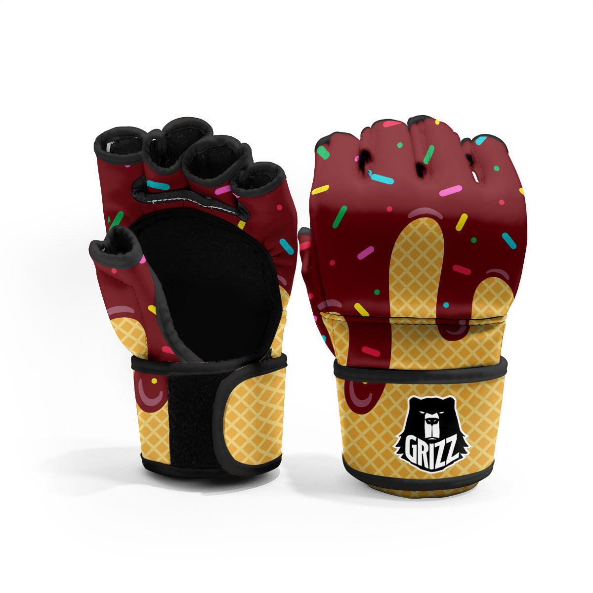 Melted Ice Cream Print MMA Gloves-grizzshop
