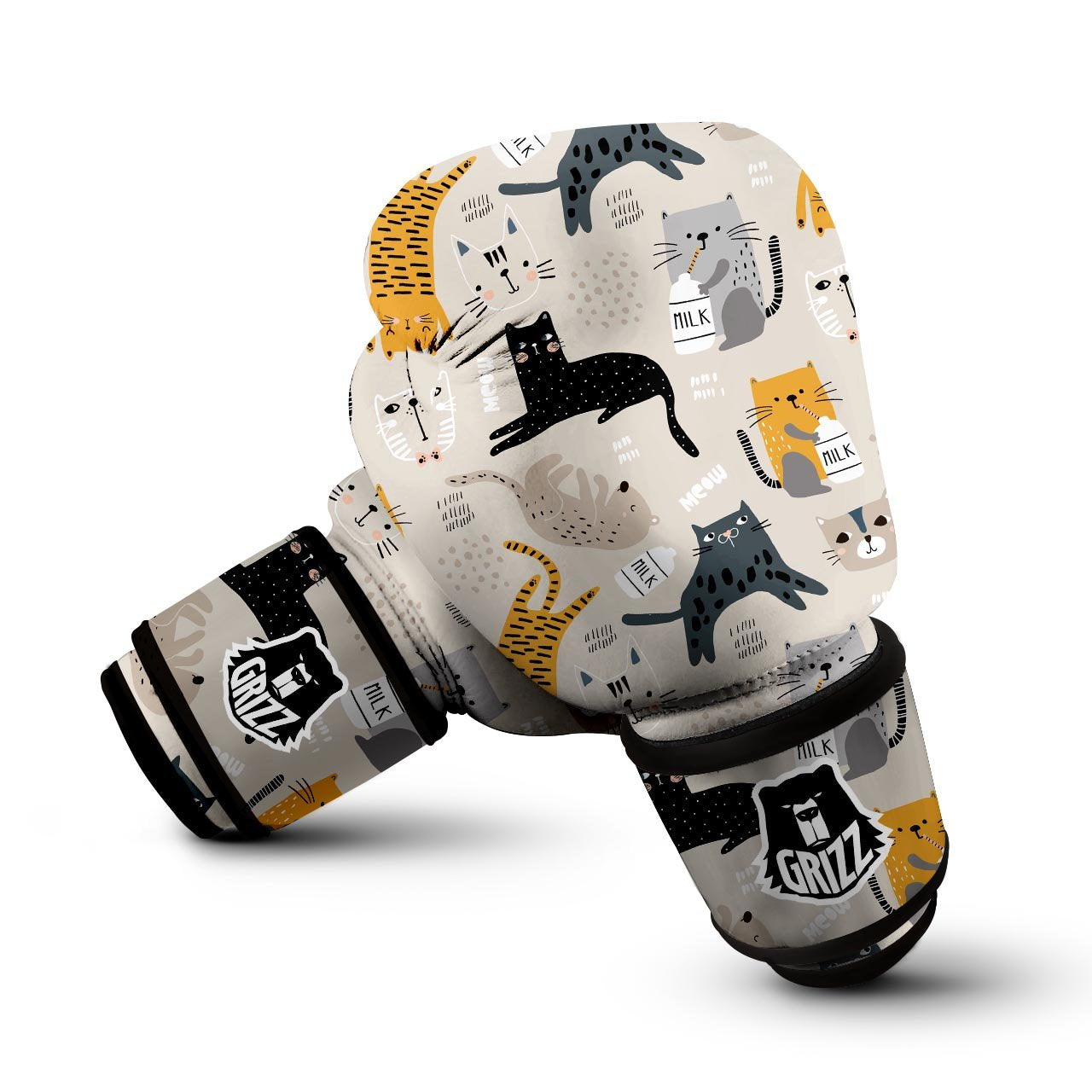 Meow Cat Print Boxing Gloves-grizzshop