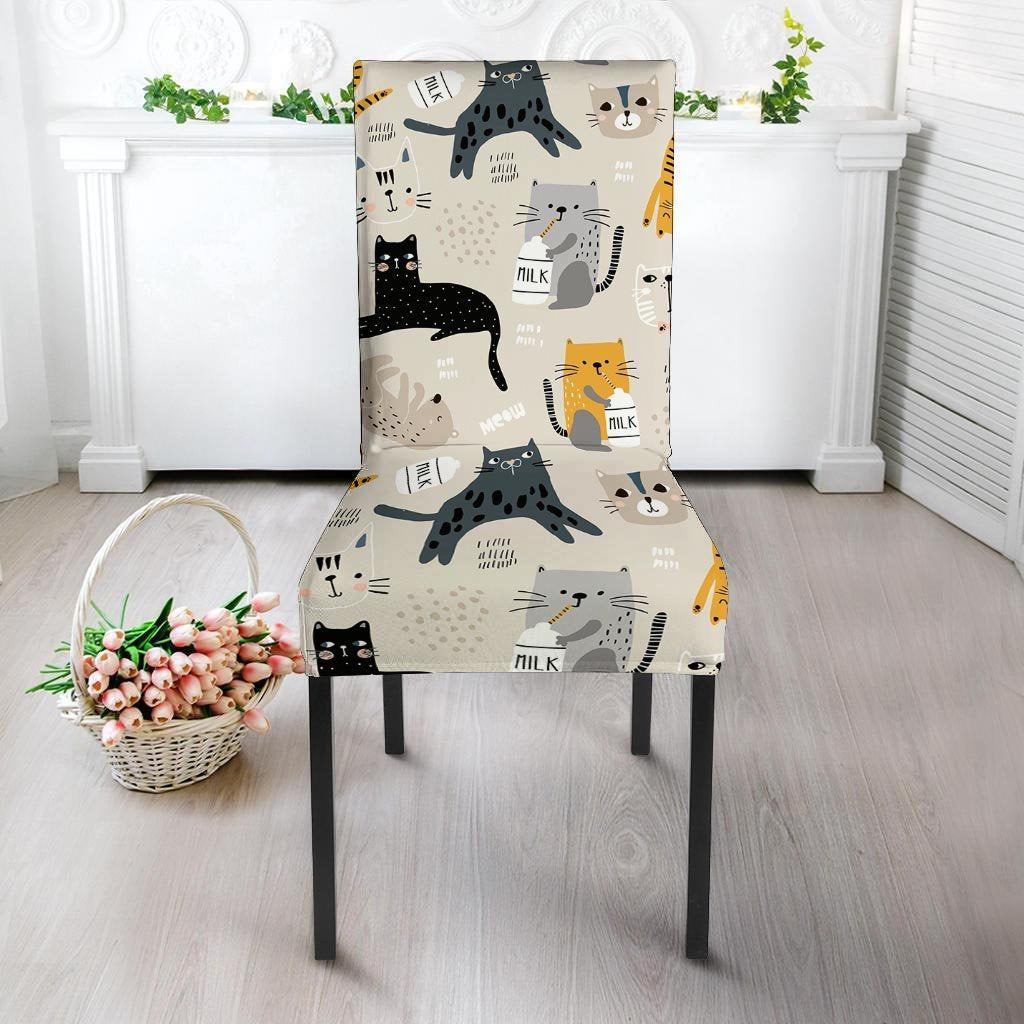 Meow Cat Print Chair Cover-grizzshop