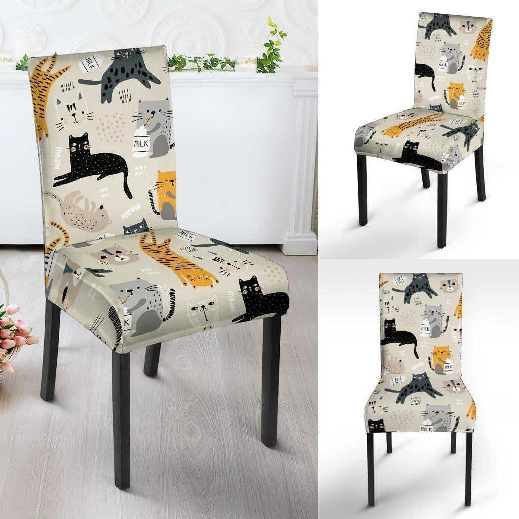 Meow Cat Print Chair Cover-grizzshop