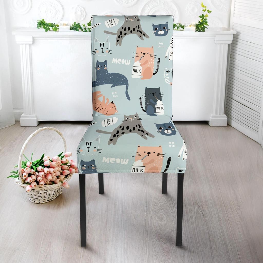 Meow Meow Cat Print Chair Cover-grizzshop