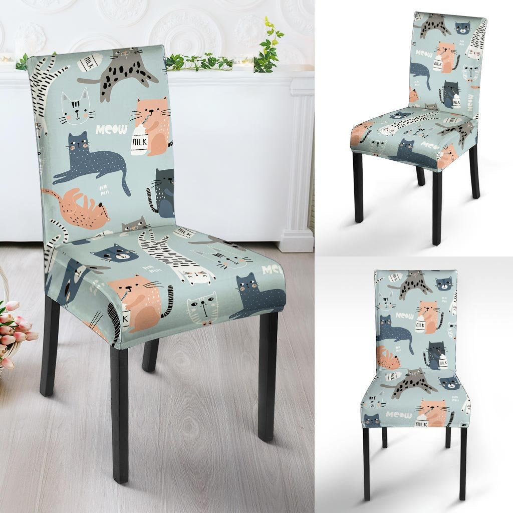 Meow Meow Cat Print Chair Cover-grizzshop