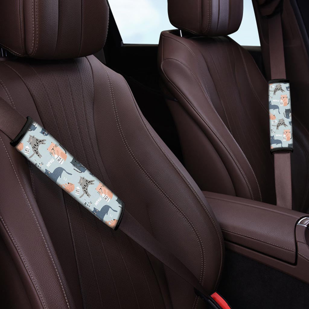 Meow Meow Cat Print Seat Belt Cover-grizzshop