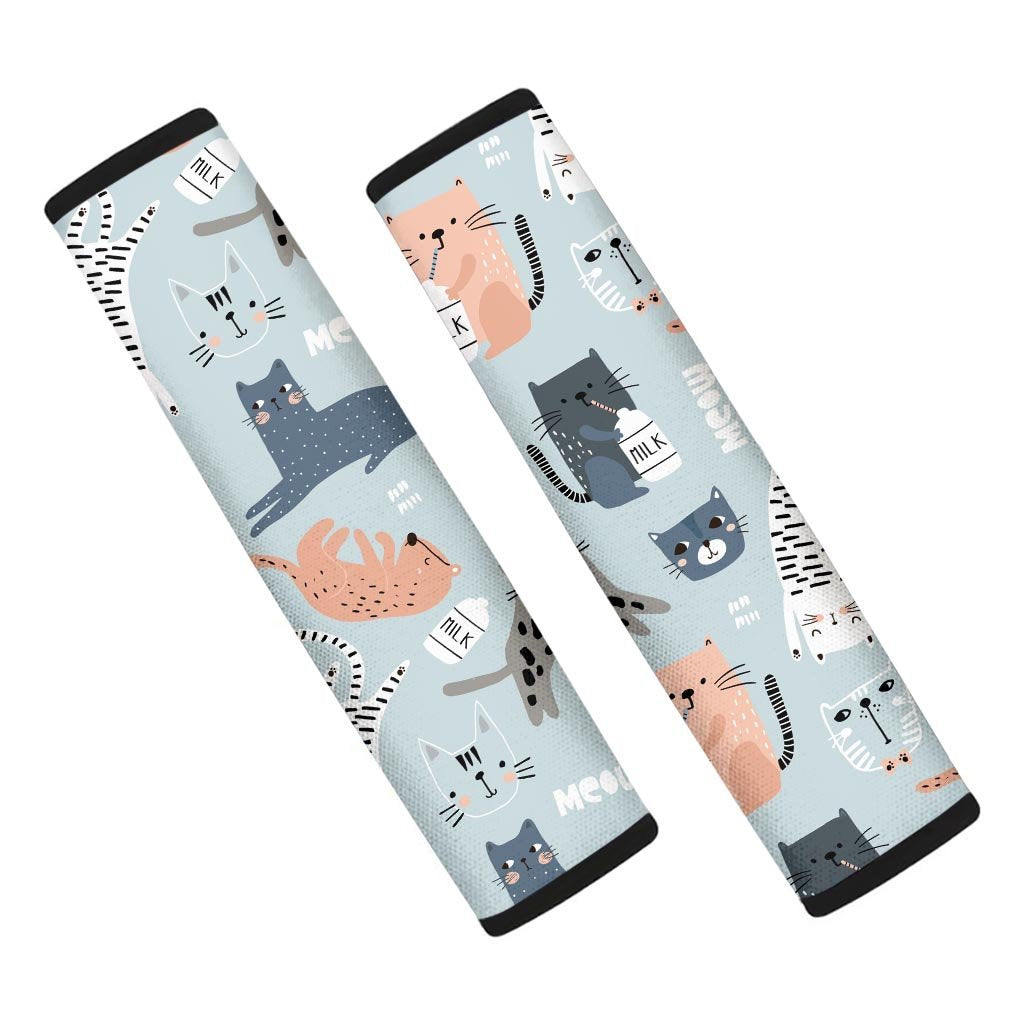 Meow Meow Cat Print Seat Belt Cover-grizzshop