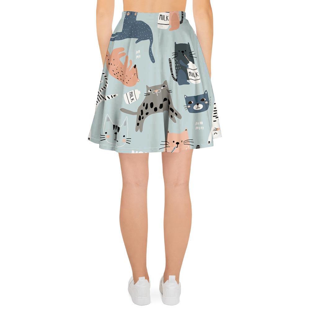 Meow Meow Cat Print Women's Skirt-grizzshop