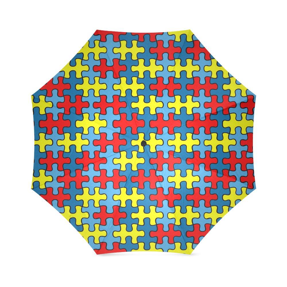 Merchandise Autism Awareness Pattern Print Foldable Umbrella-grizzshop