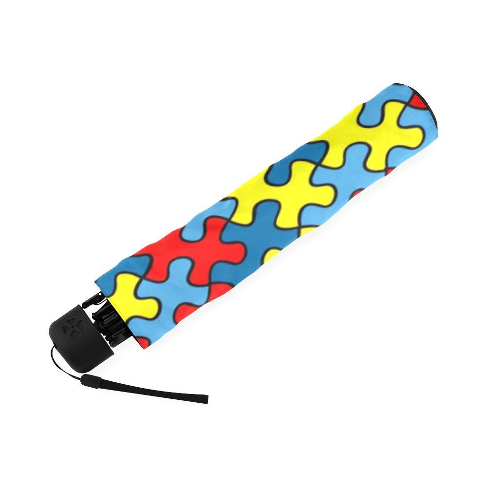 Merchandise Autism Awareness Pattern Print Foldable Umbrella-grizzshop