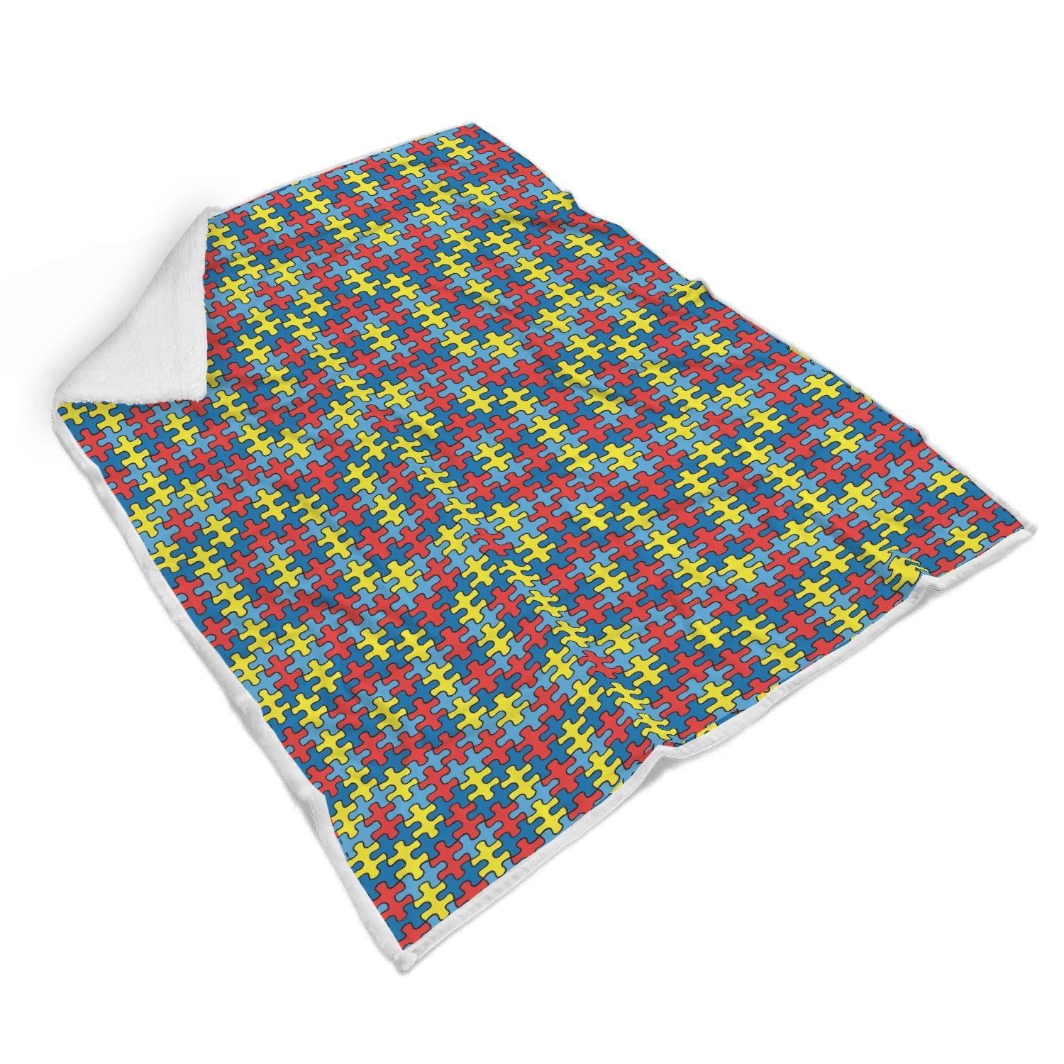 Merchandise Autism Awareness Pattern Print Throw Blanket-grizzshop