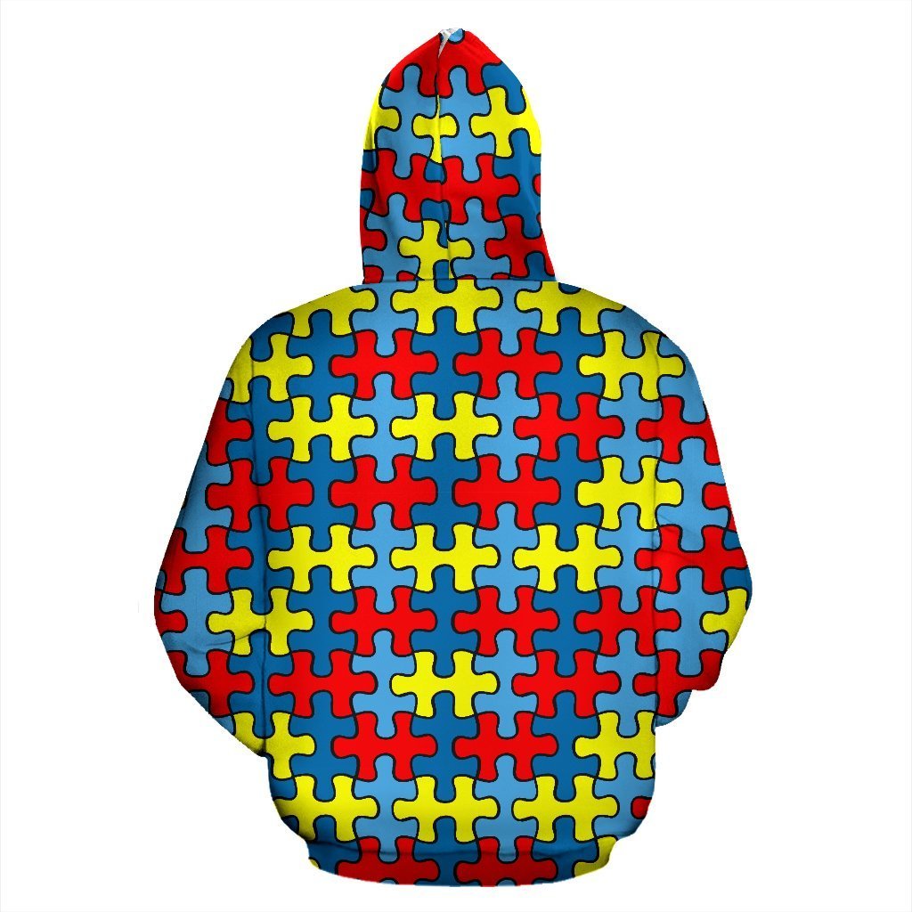 Merchandise Autism Awareness Pattern Print Women Men Pullover Hoodie-grizzshop