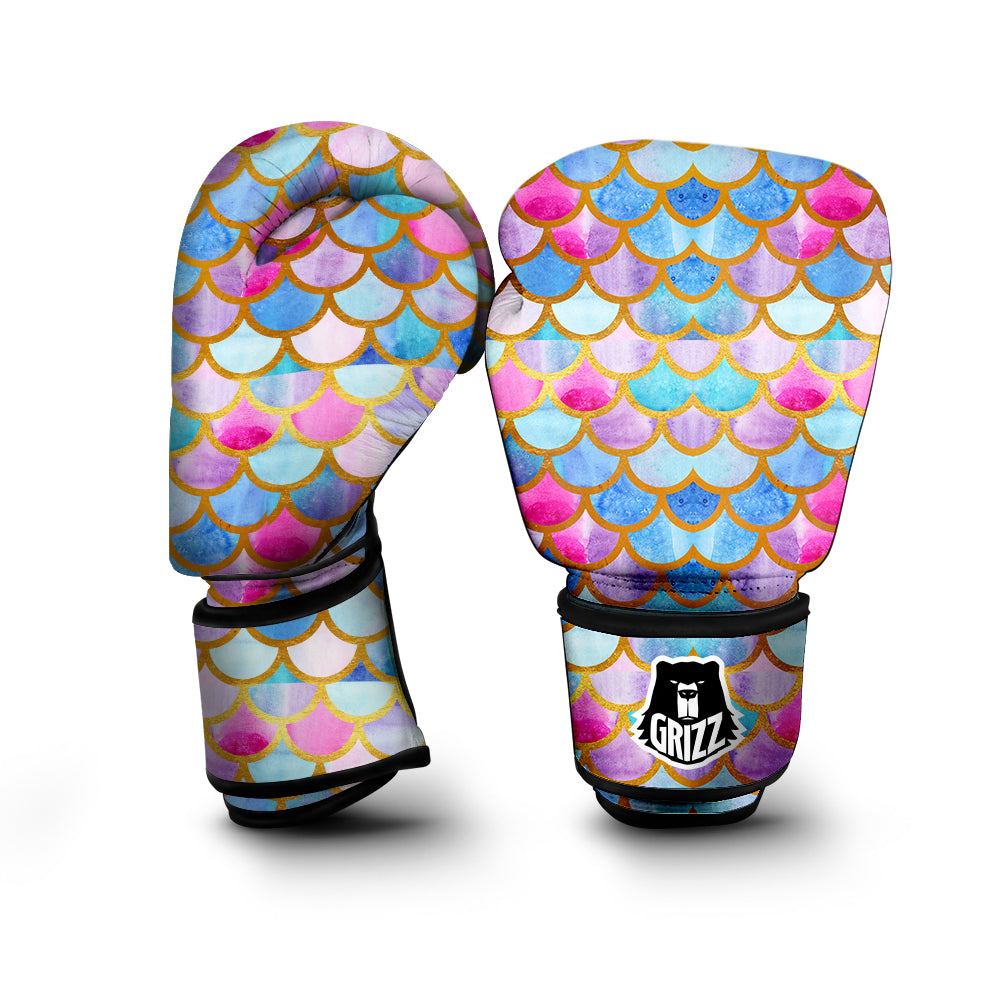 Mermaid Colorful Print Pattern Boxing Gloves-grizzshop