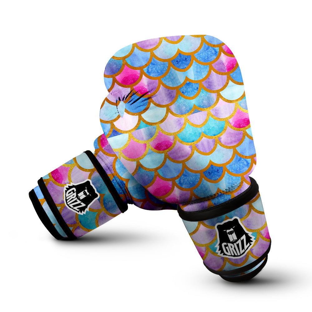Mermaid Colorful Print Pattern Boxing Gloves-grizzshop