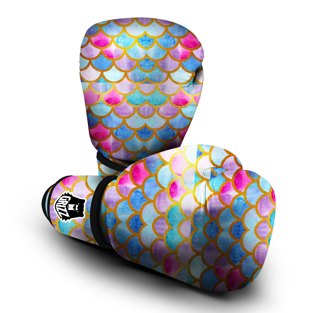 Mermaid Colorful Print Pattern Boxing Gloves-grizzshop