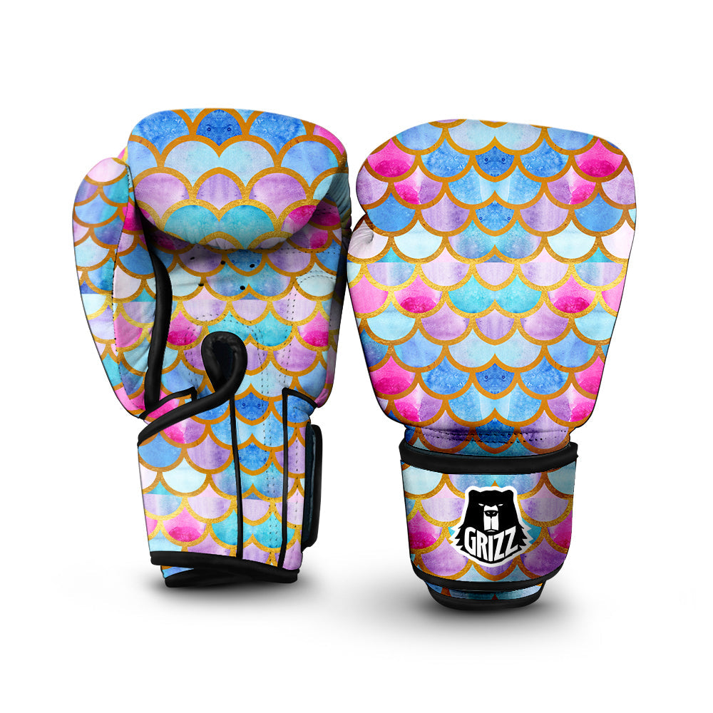 Mermaid Colorful Print Pattern Boxing Gloves-grizzshop