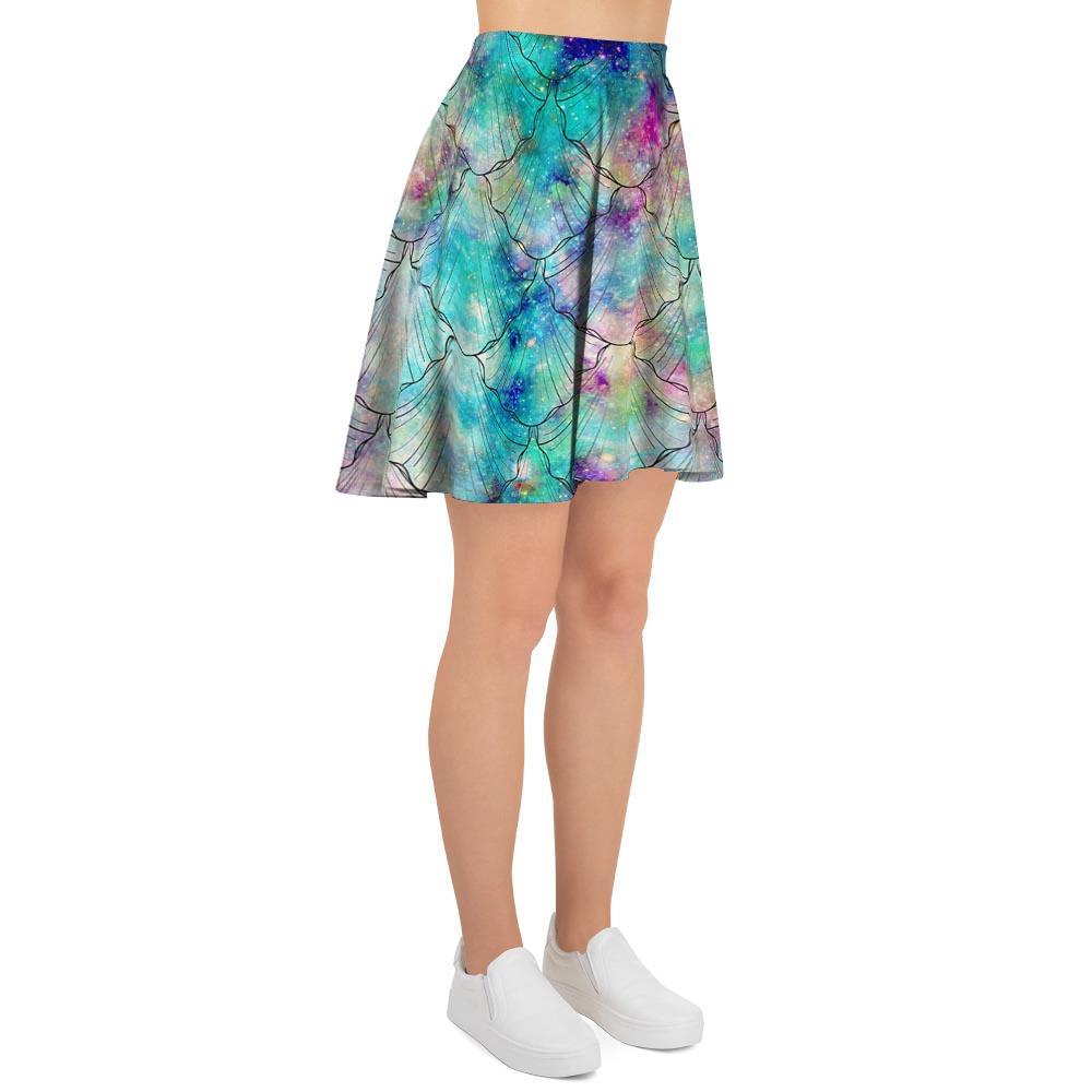 Mermaid Galaxy Print Women's Skirt-grizzshop